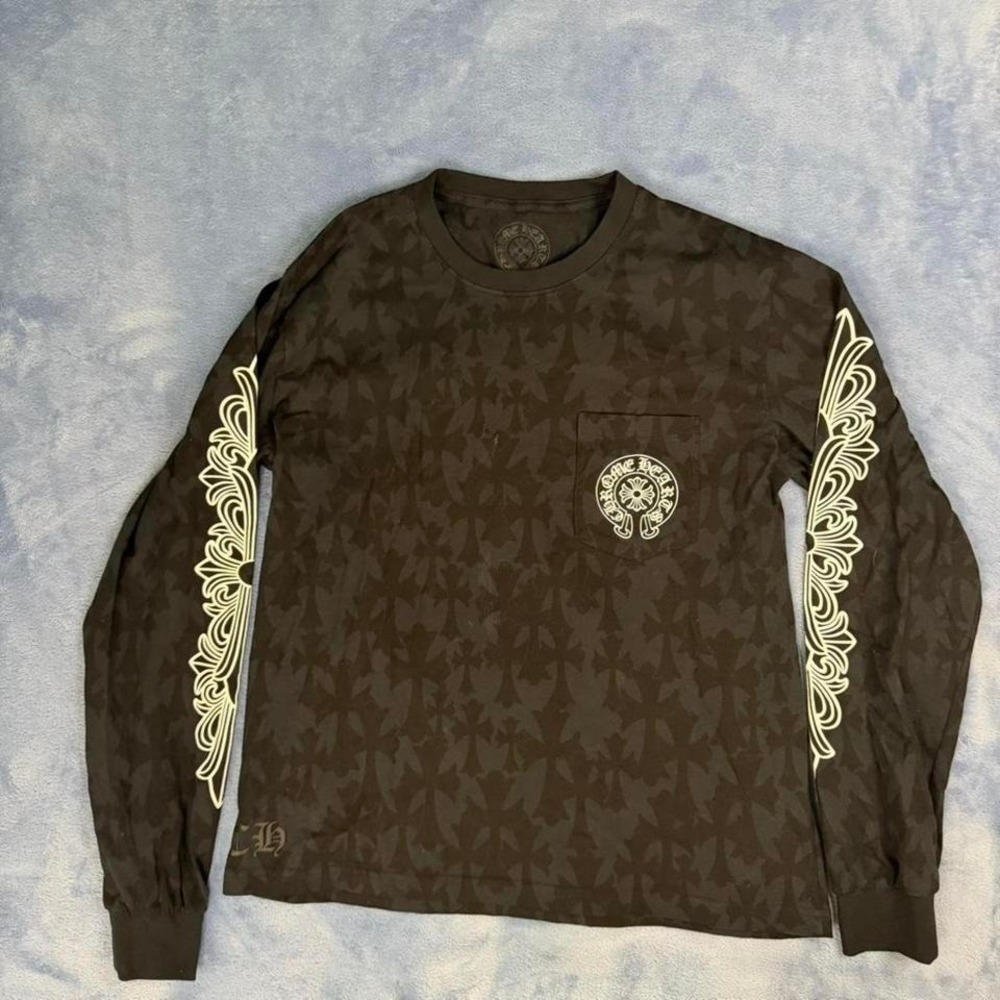 Chrome Hearts Black & White Cemetery‎ Jacquard Horseshoe Logo men size m